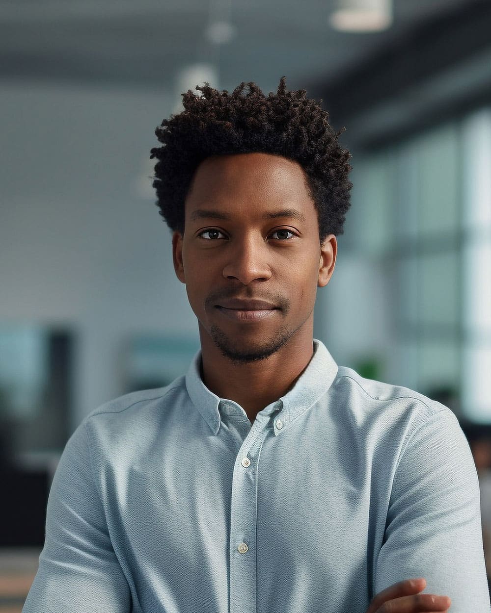 a man looking at the camera