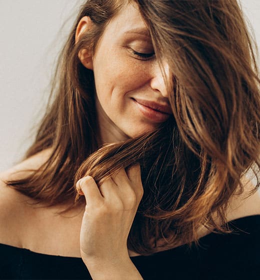 a woman looking at the camera