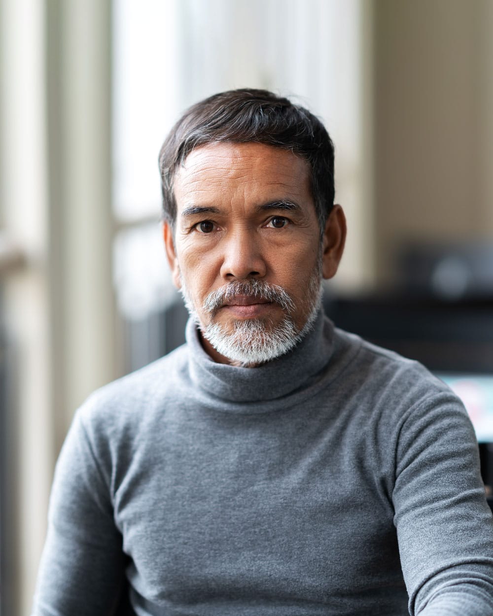 a man looking at the camera